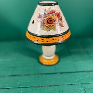 Vintage Floral Orange Yellow Candle Holder